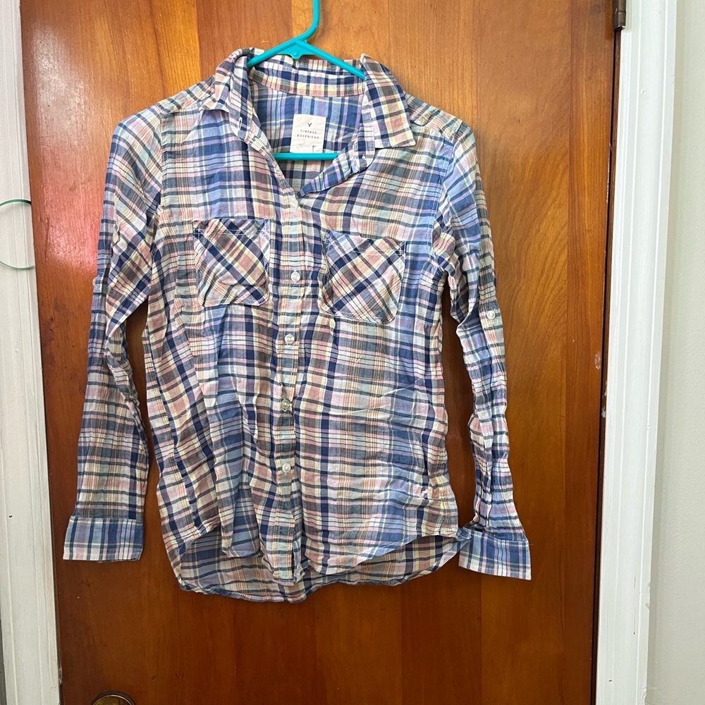 American Eagle Outfitters Multicolor Plaid Shirt